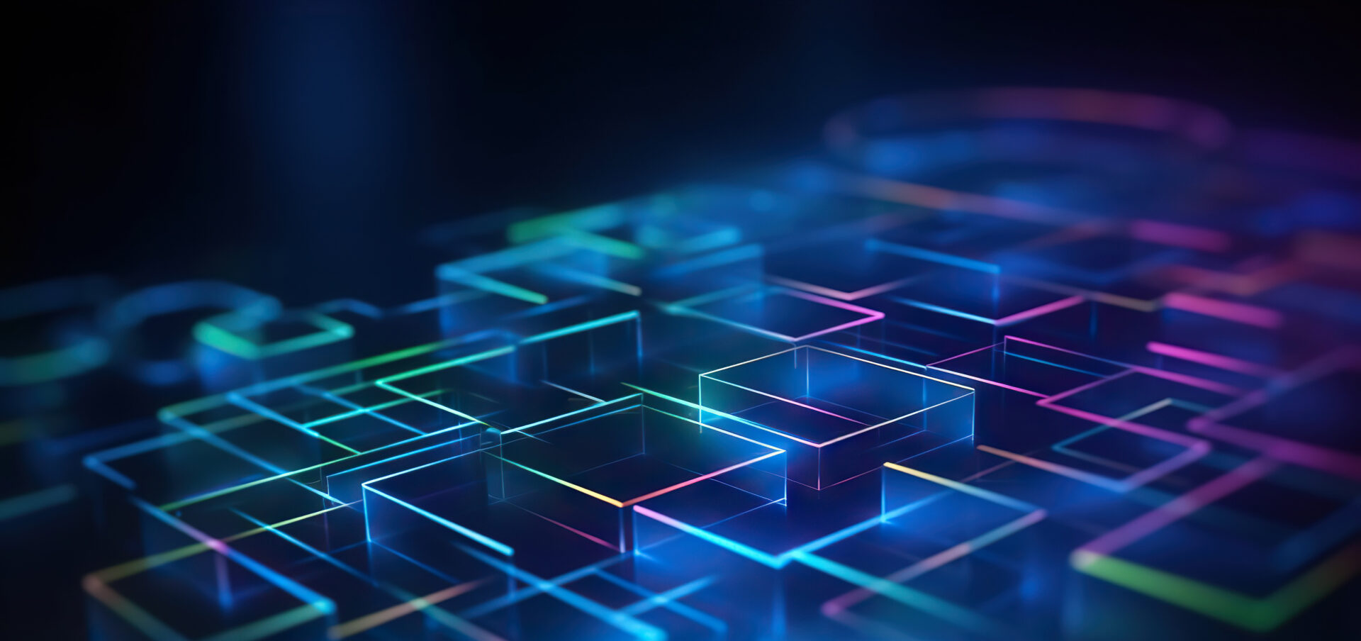 Modern digital abstract 3D background. Copy space. Based on Generative AI